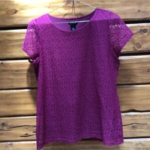 Magenta lace top